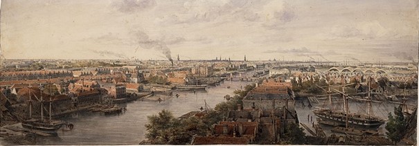 Panorama vanaf de Oosterkerk (1851), Willem Hekking jr., Collectie Van Eeghen, Stadsarchief Amsterdam.